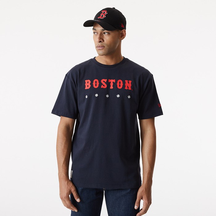 Boston Red Sox Heritage Miesten T-paita Laivastonsininen - New Era Vaatteet Myynti FI-842901
